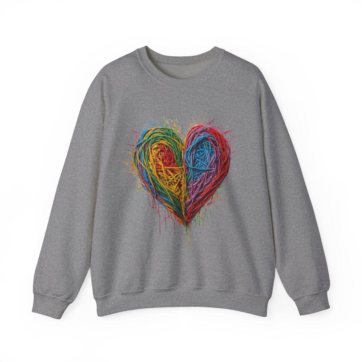 Multicoloured Scoubidou Love Heart - Unisex Crewneck Sweatshirt