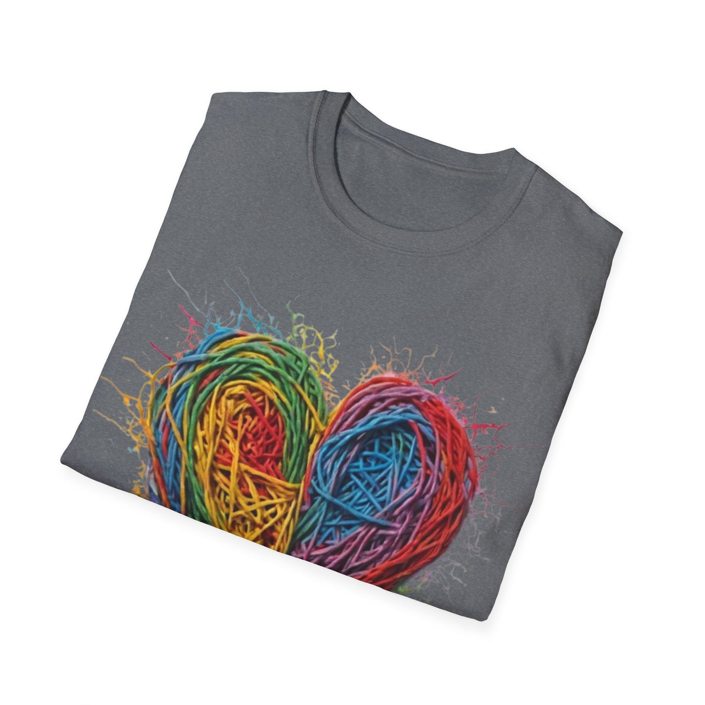 Multicoloured Scoubidou Heart - Unisex T-Shirt