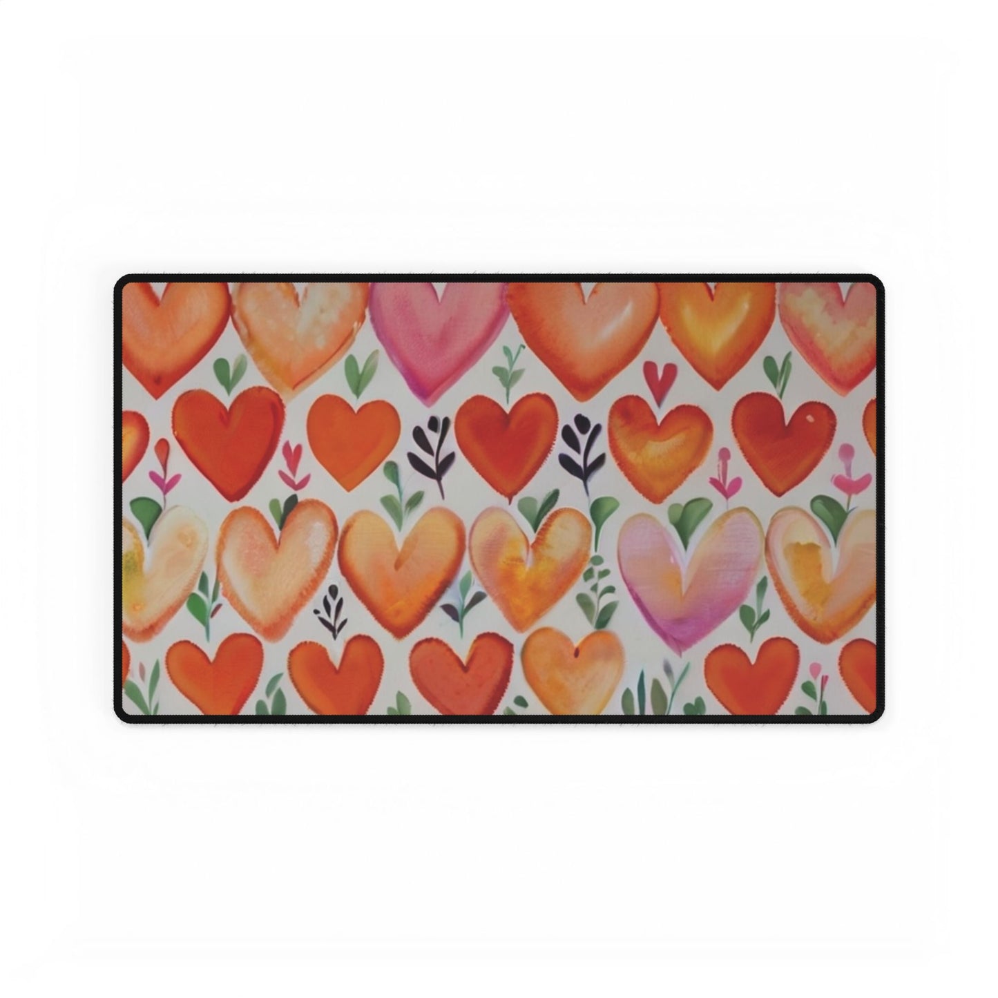 Peachy Love Hearts - Desk Mat