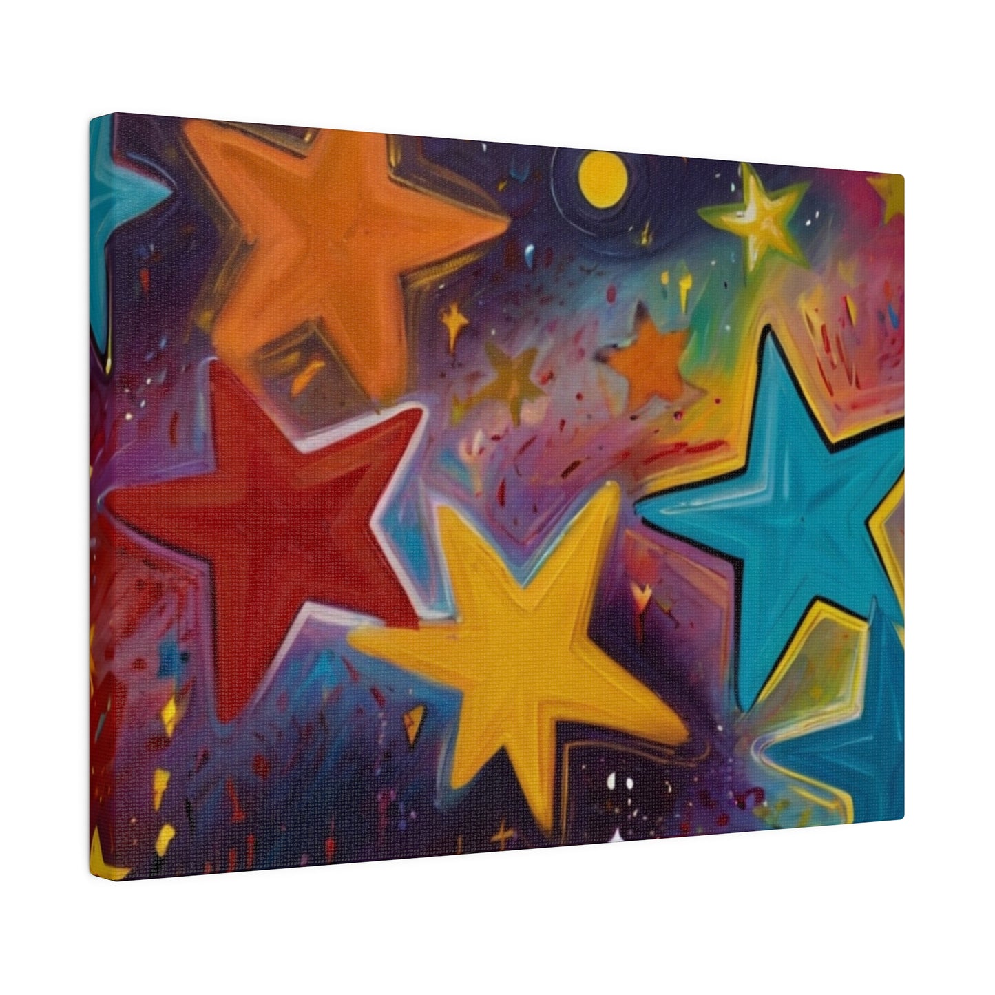 Colourful Messy Stars - Matte Canvas, Stretched, 0.75"