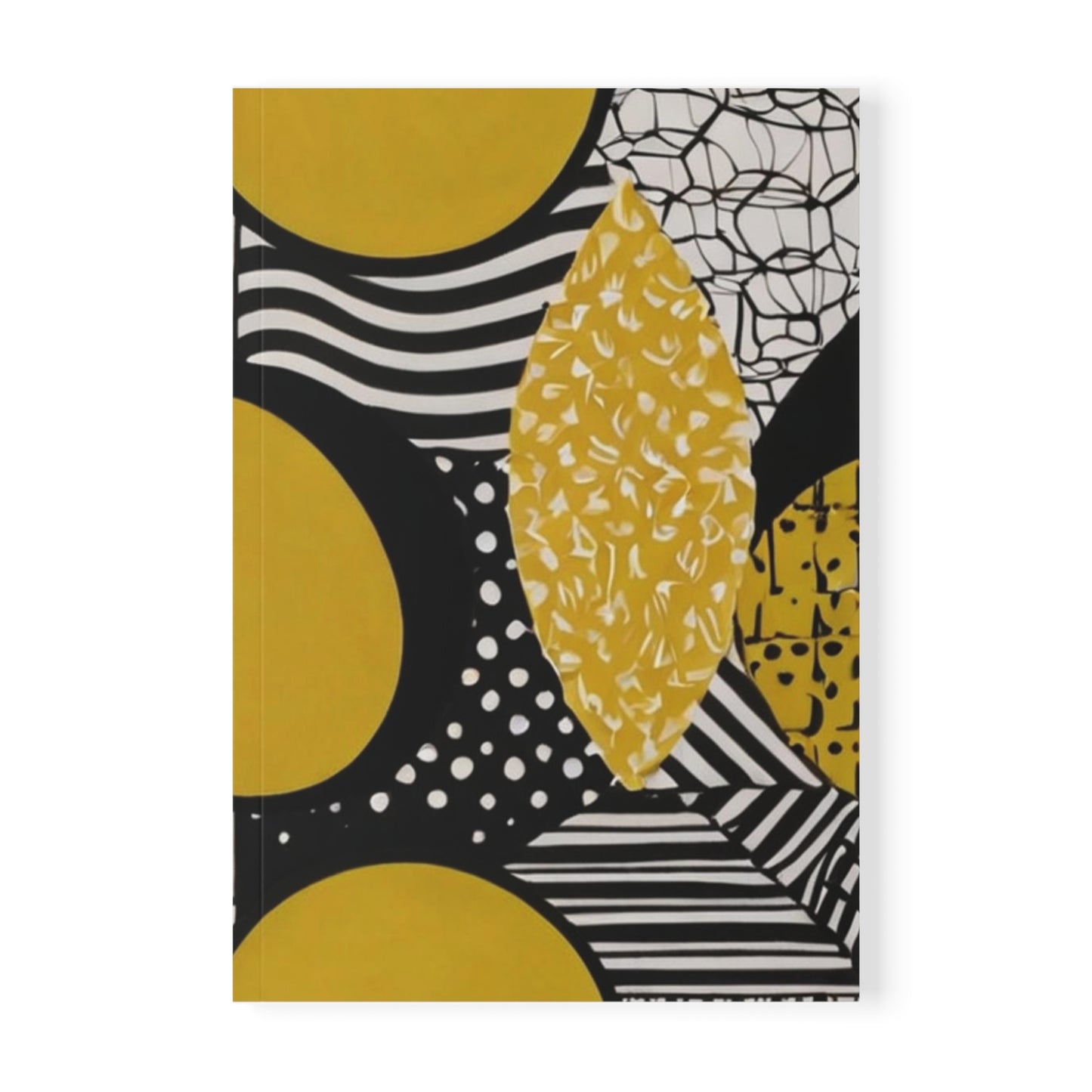 Black and Yellow Pattern Art - Softcover Notebook, A5