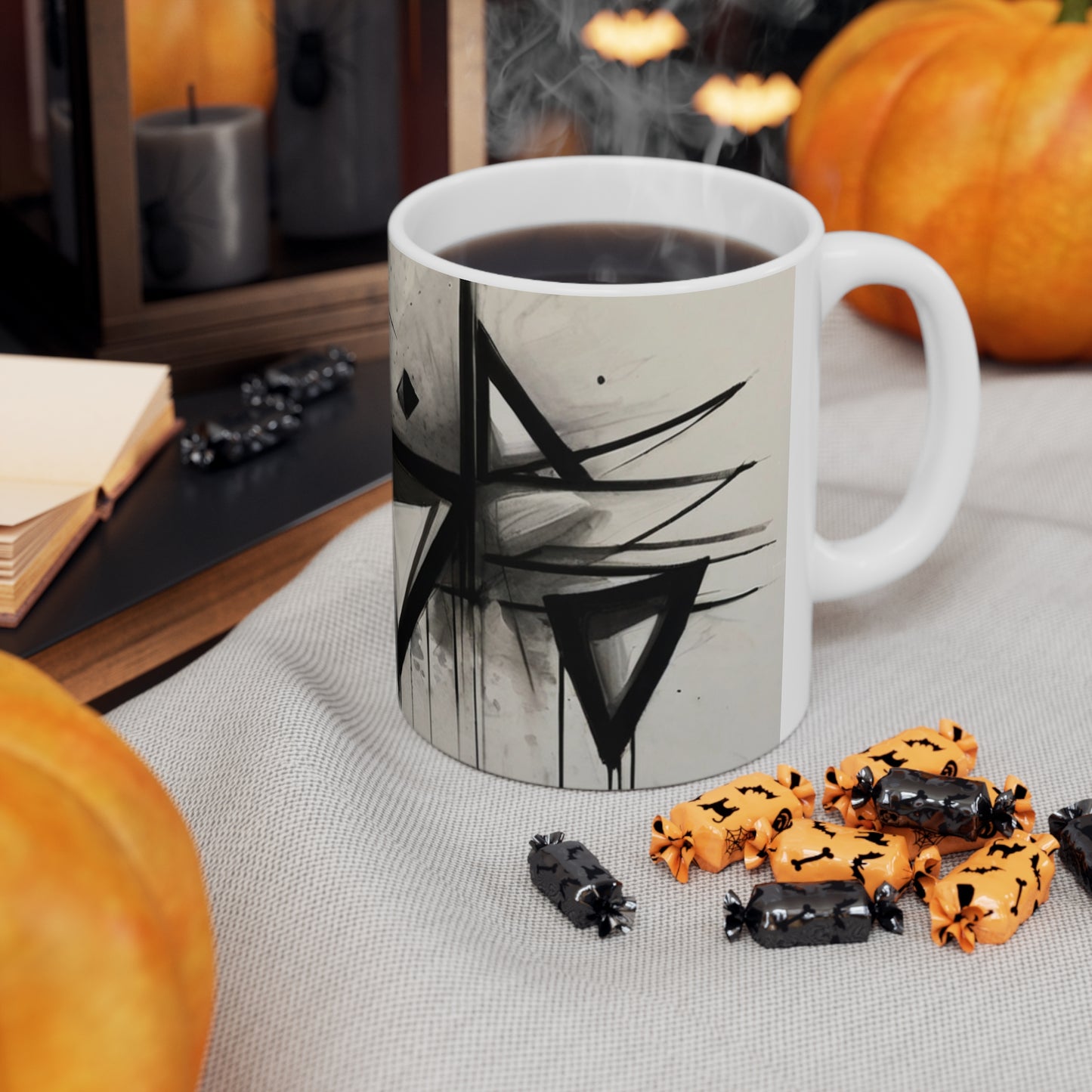 Sketched Triangles Mug - Ceramic Coffee Mug 11oz