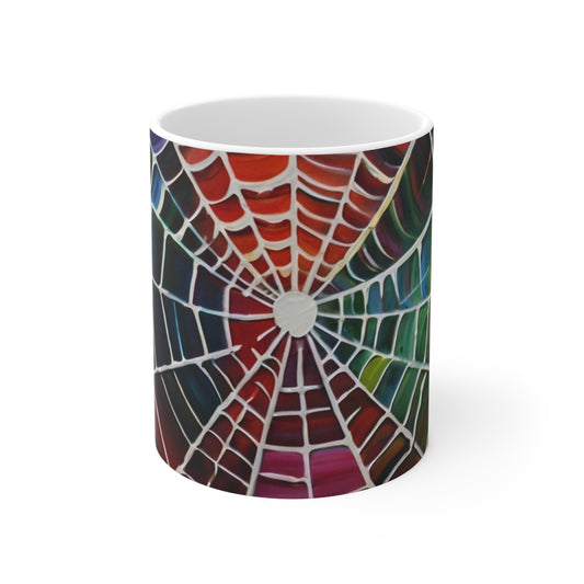 Colourful Spiderweb Mug - Ceramic Coffee Mug 11oz