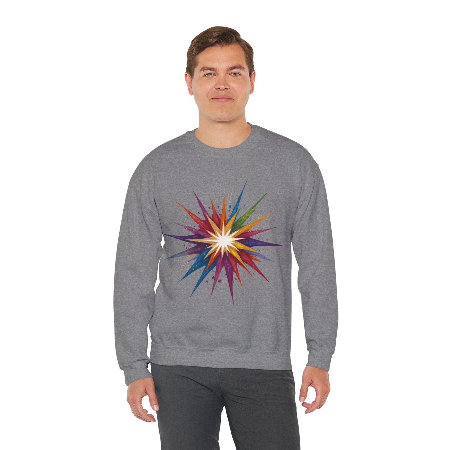 Colourful Exploding Star - Unisex Crewneck Sweatshirt