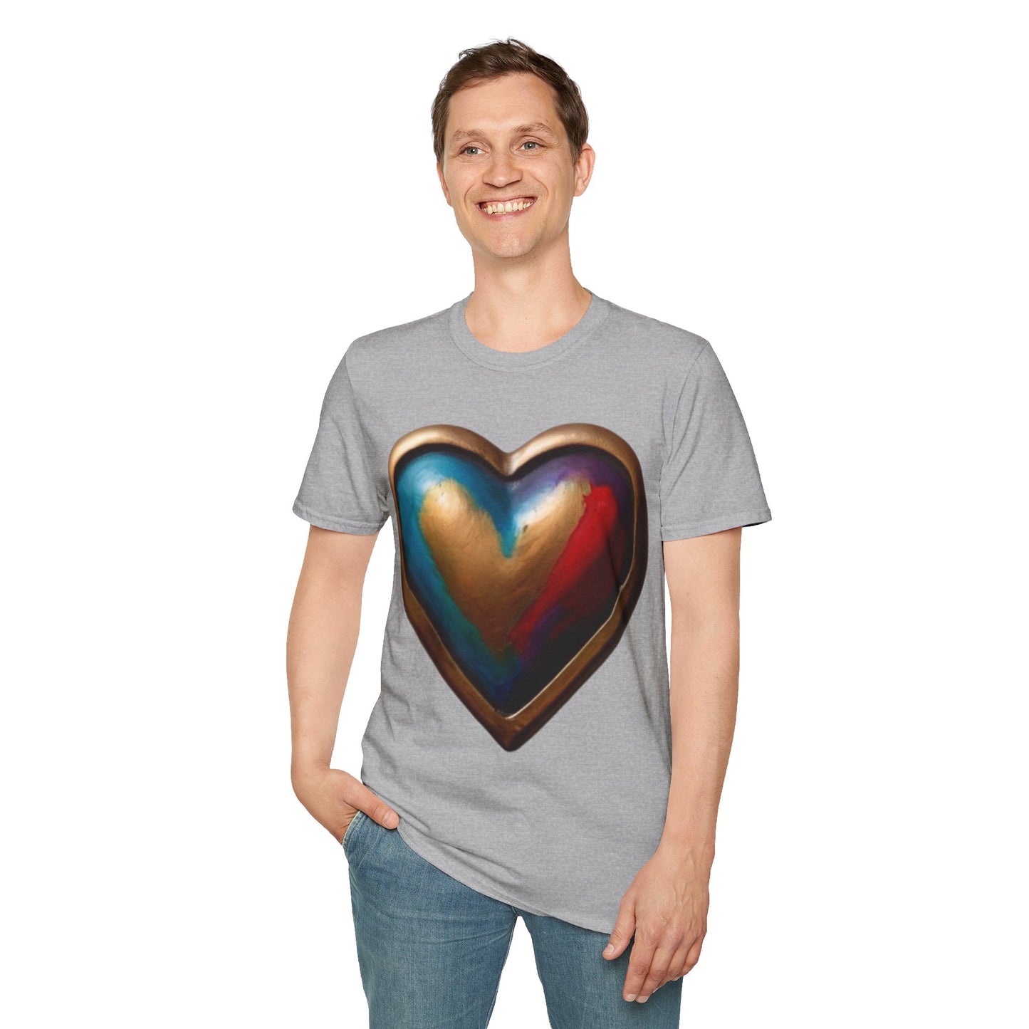 Bronze Colourful Love Heart - Unisex T-Shirt