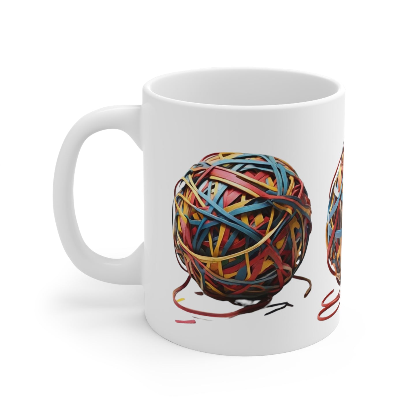 Rubber Band Balls Mug - Ceramic Coffee Mug 11oz