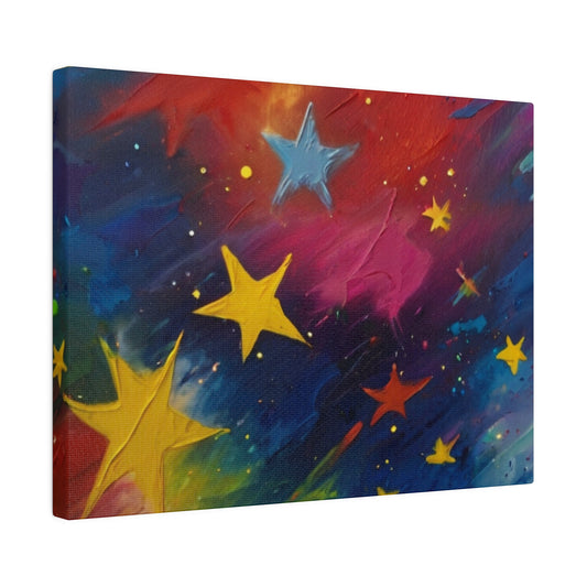 Colourful Background Stars - Matte Canvas, Stretched, 0.75"