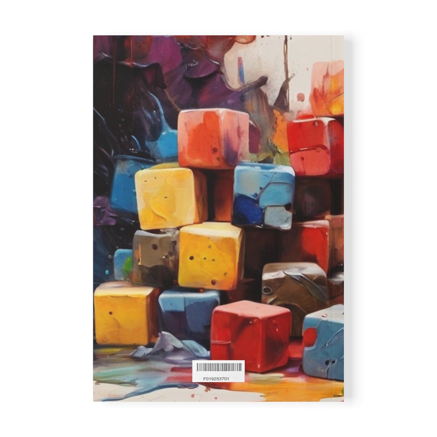 Colourful Messy Cubes Art - Softcover Notebook, A5