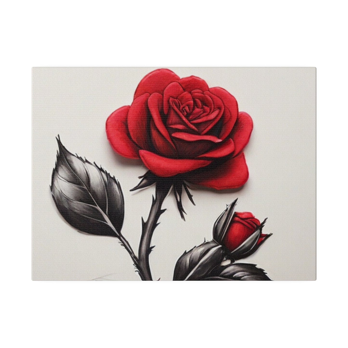 Single Red Rose - Matte Canvas, Stretched, 0.75"