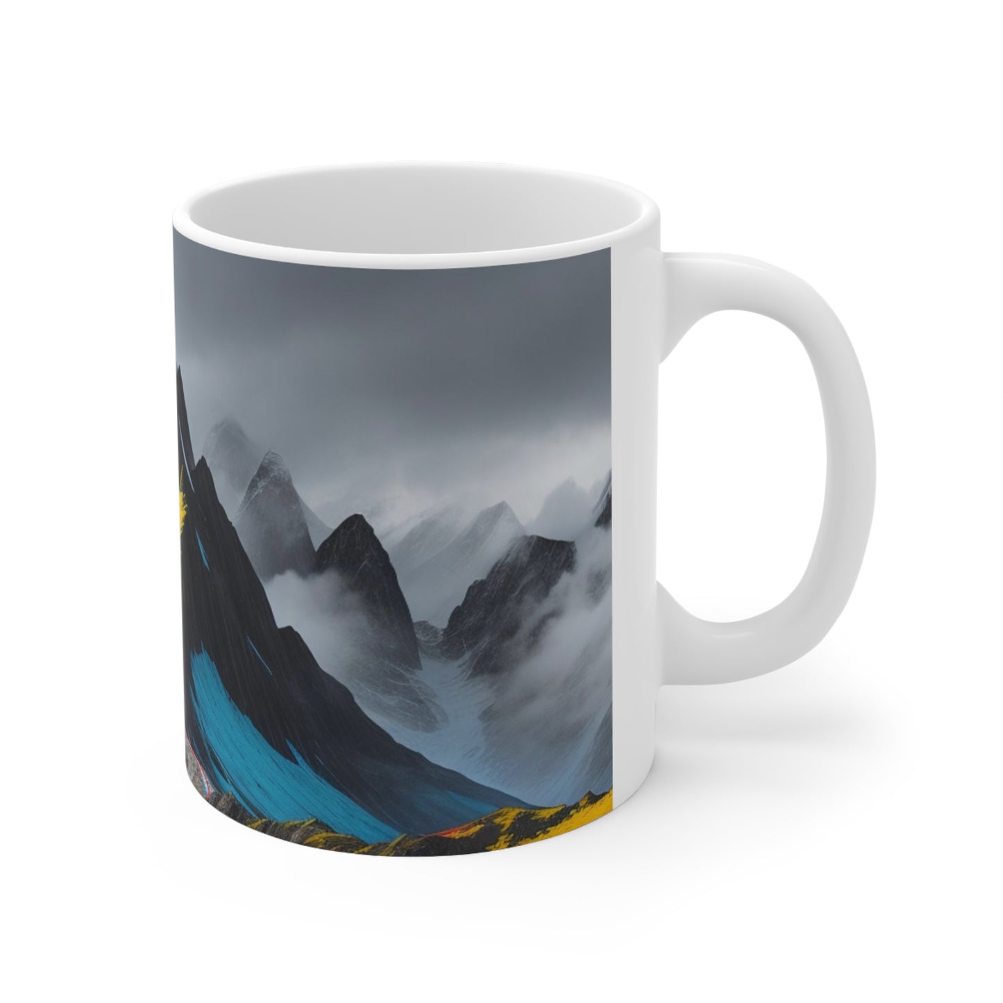 Colourful Scenic Mountain Mug - Ceramic Coffee Mug 11oz