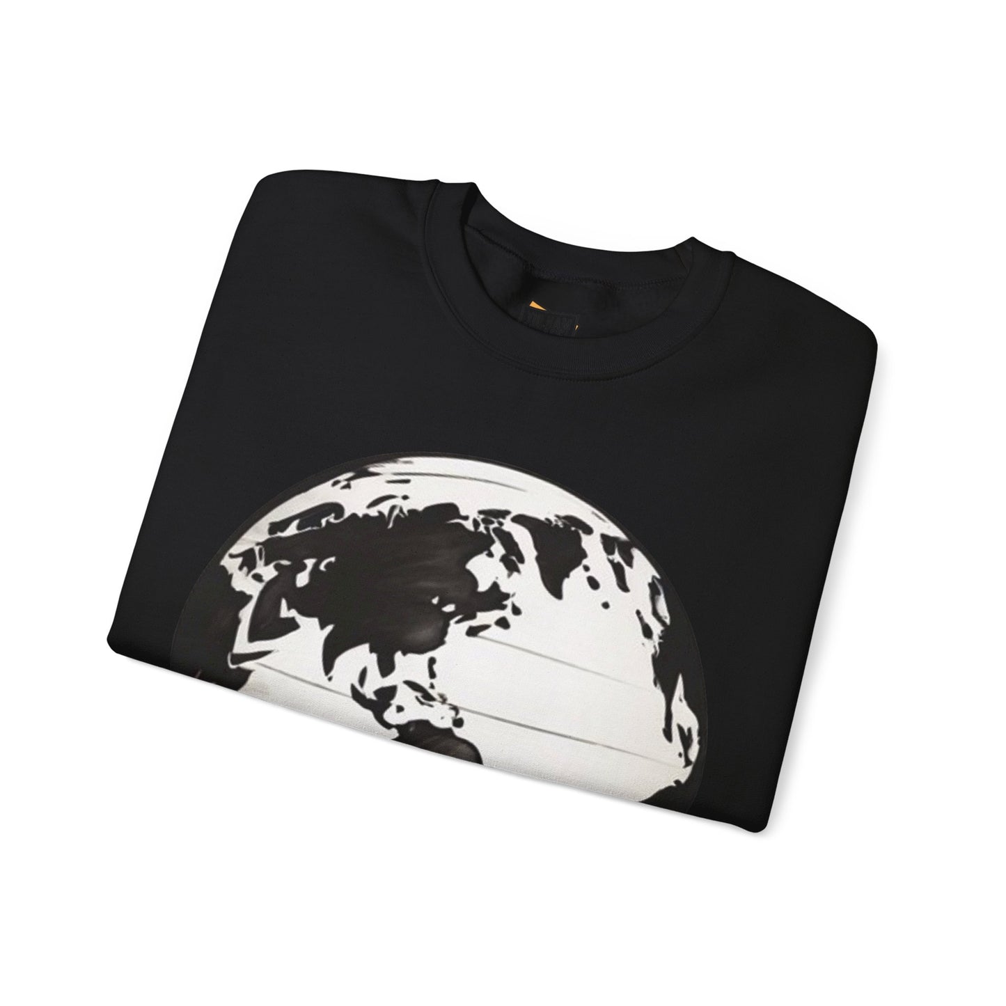 Black and White Earth Sphere - Unisex Crewneck Sweatshirt