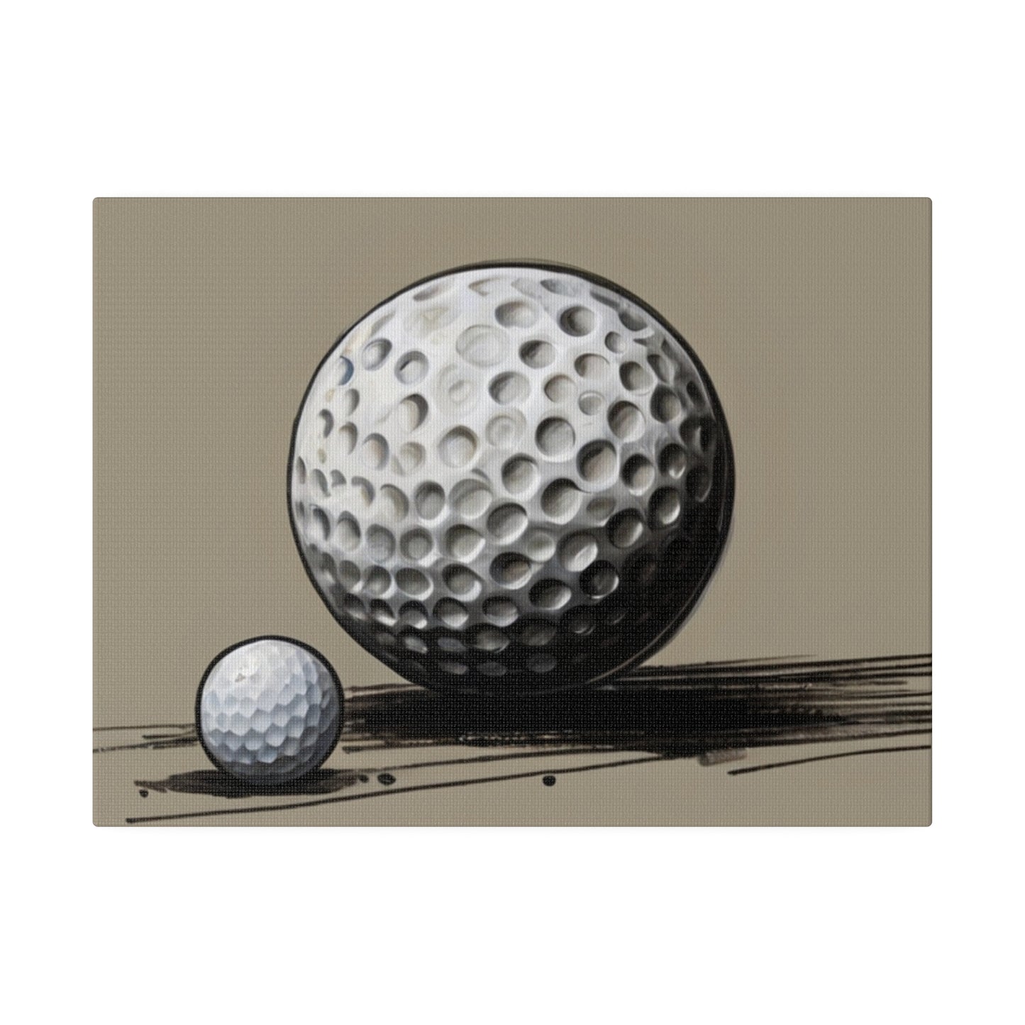 Little and Large Golf Ball - Matte Canvas, Stretched, 0.75"
