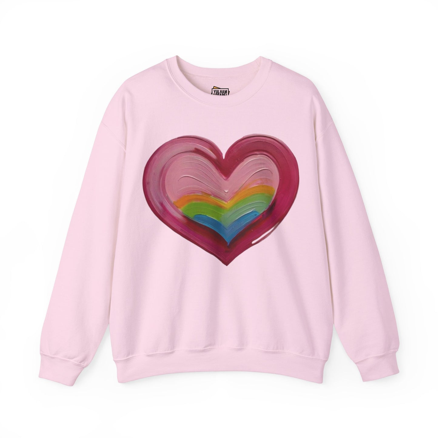 Pink Painted Love Heart - Unisex Crewneck Sweatshirt