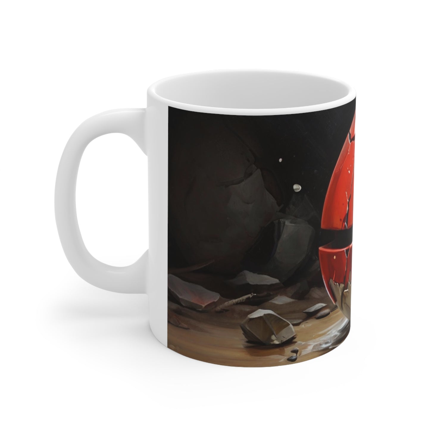 Broken Shattered Poke-Ball Mug - Ceramic Coffee Mug 11oz