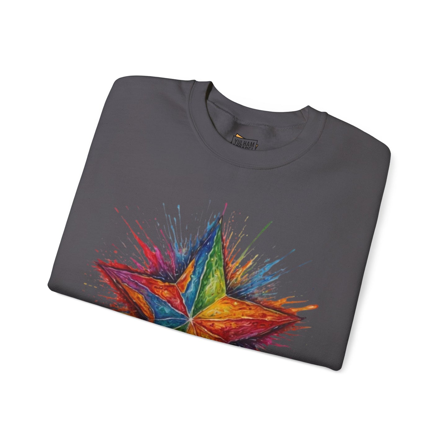 Burning Multicoloured Star - Unisex Crewneck Sweatshirt