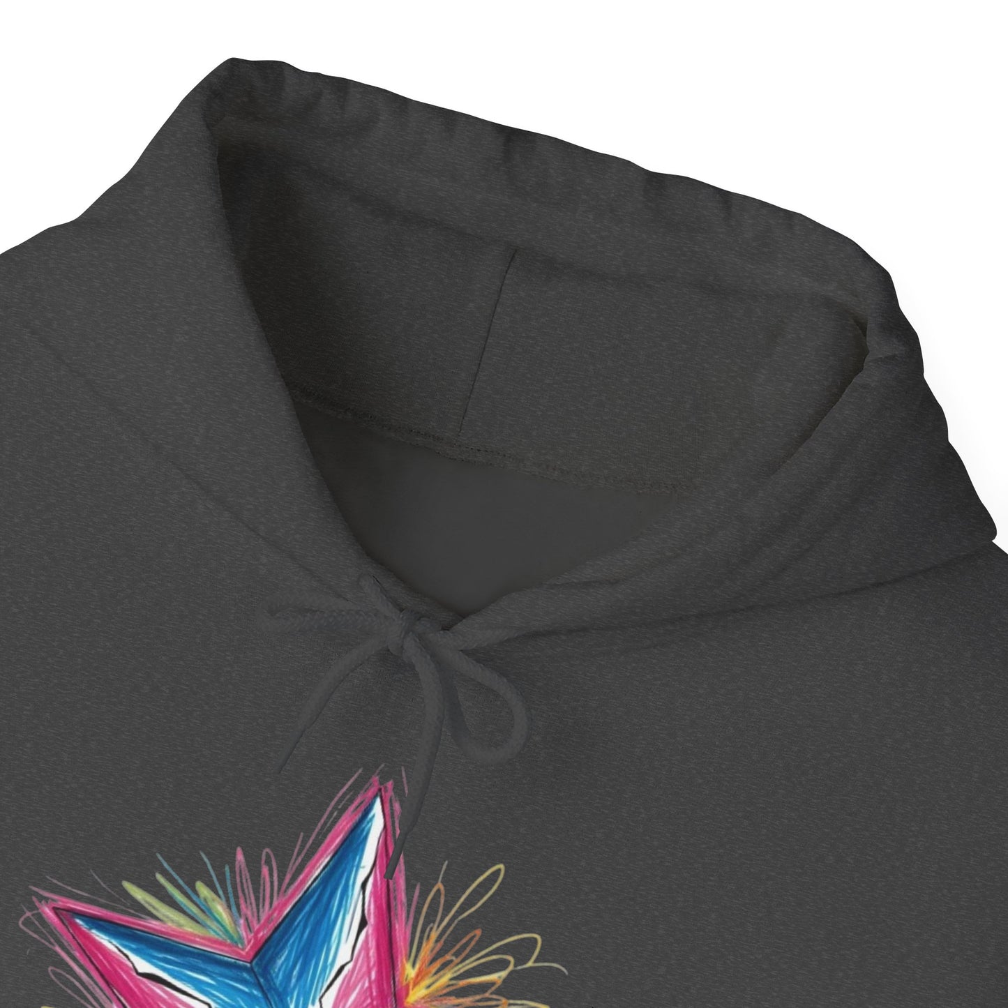 Vibrant Coloured Messy Star - Unisex Hooded Sweatshirt