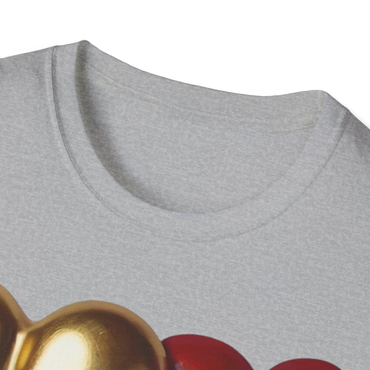 Gold And Red Love Heart - Unisex T-Shirt