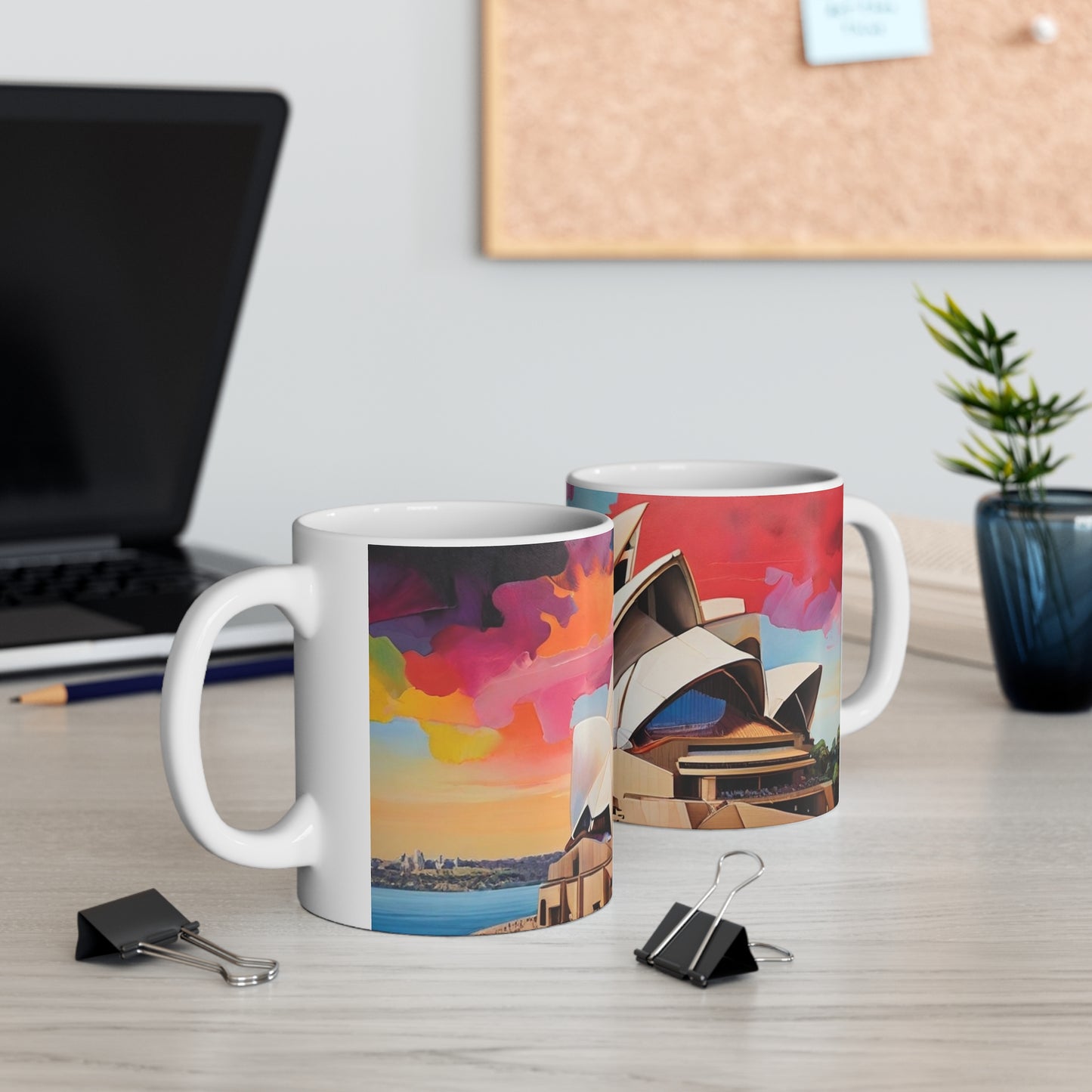 Sydney Opera House Colourful Artwork Mug - Ceramic Coffee Mug 11oz