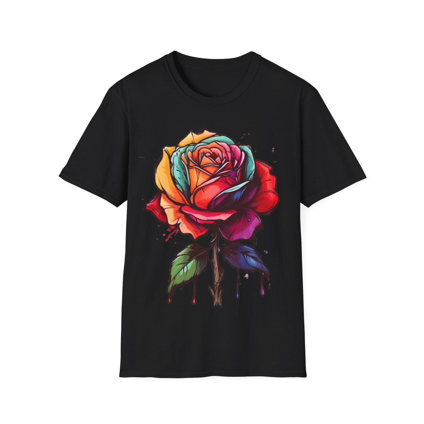 Large Colourful Rose - Unisex T-Shirt