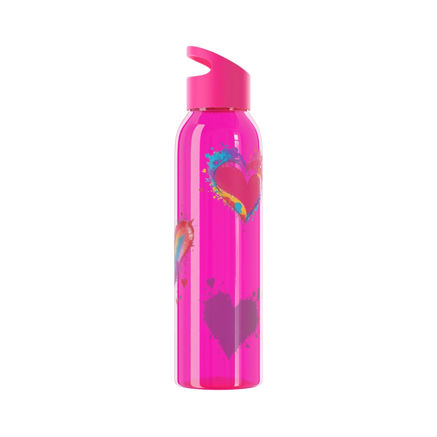 Colourful Love Hearts - Sky Water Bottle