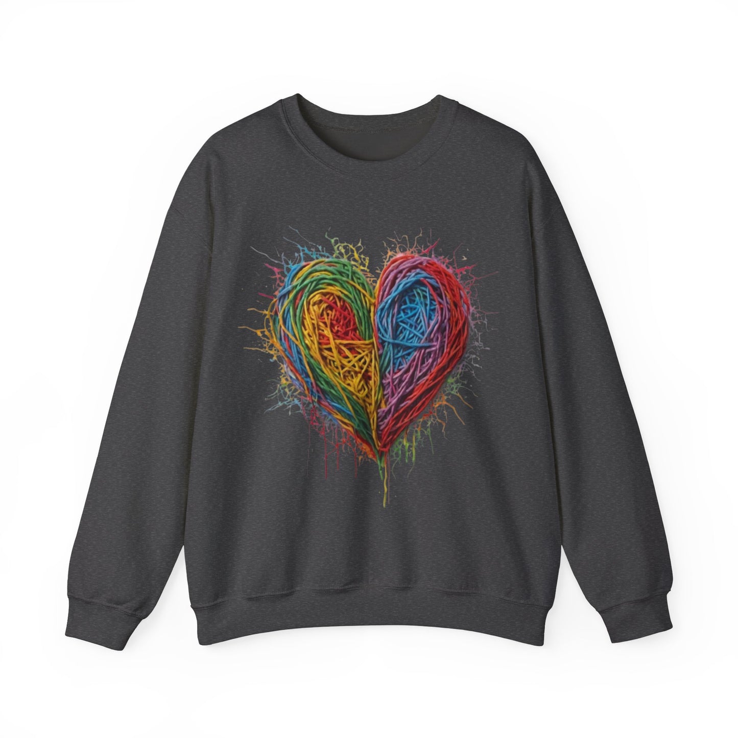 Multicoloured Scoubidou Love Heart - Unisex Crewneck Sweatshirt