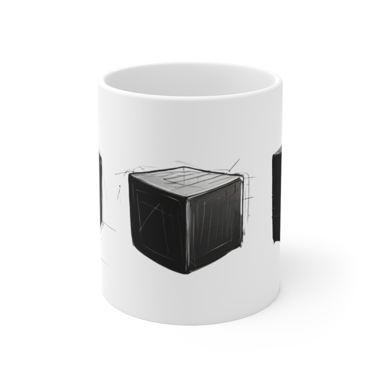 Black Cubes Mug - Ceramic Coffee Mug 11oz