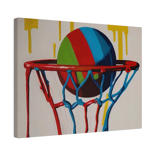Colourful Messy Basketball Canvas - Matte Canvas, Stretched, 0.75"