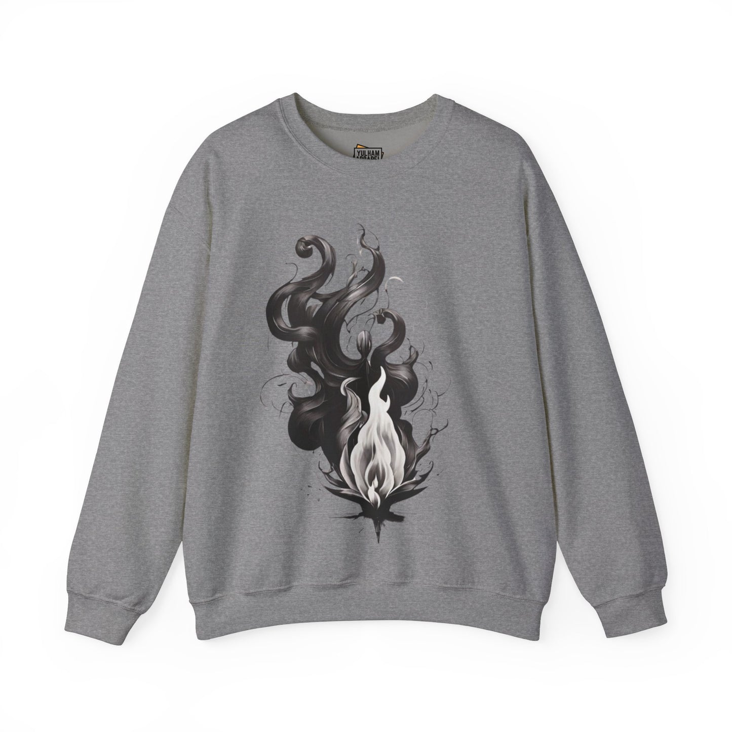 Black and White Flame - Unisex Crewneck Sweatshirt