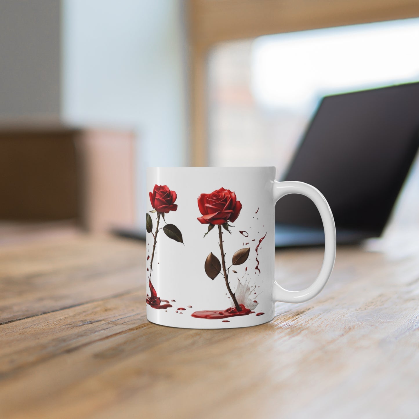 Bloody Rose Mug - Ceramic Coffee Mug 11oz