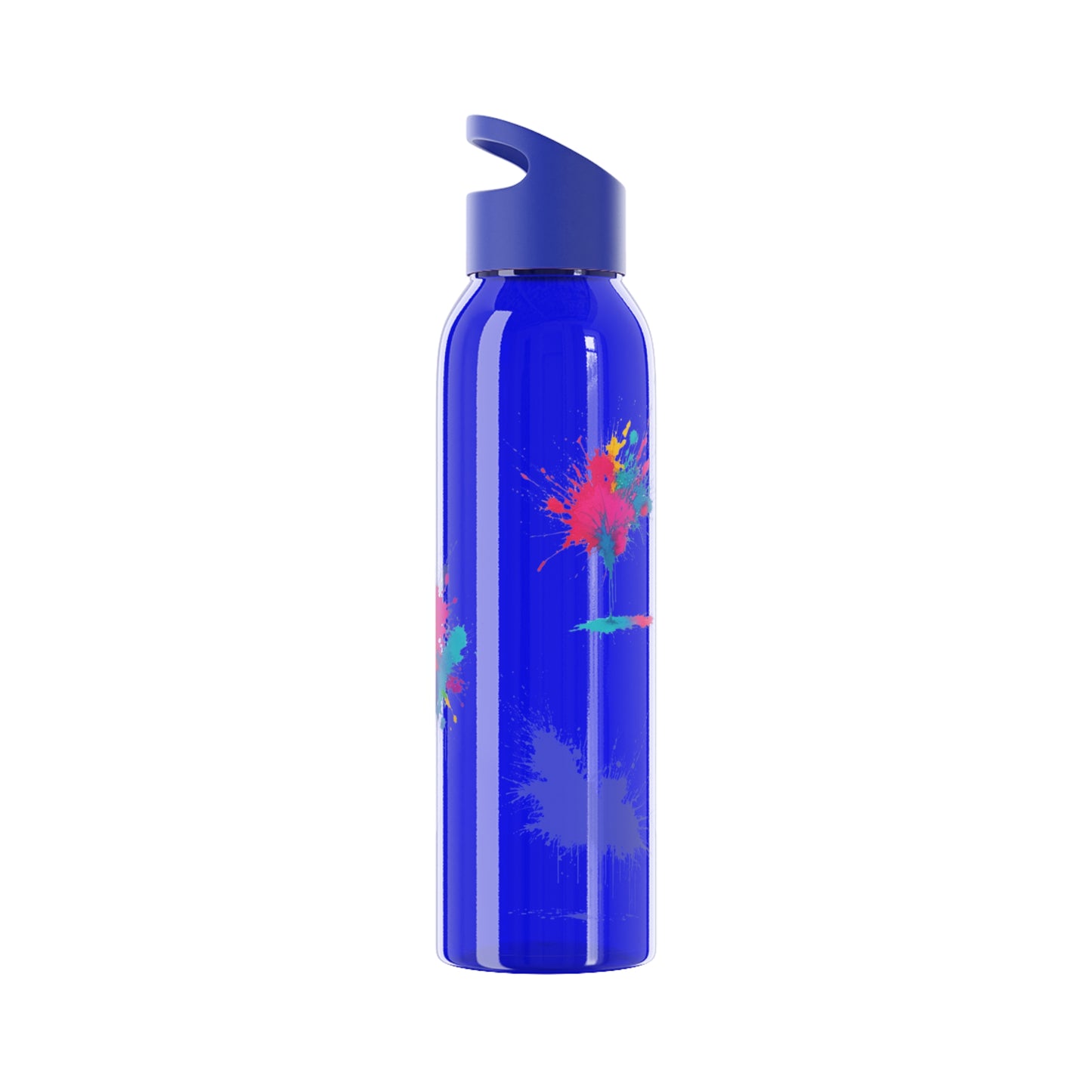 Colourful Paint Splatter - Sky Water Bottle