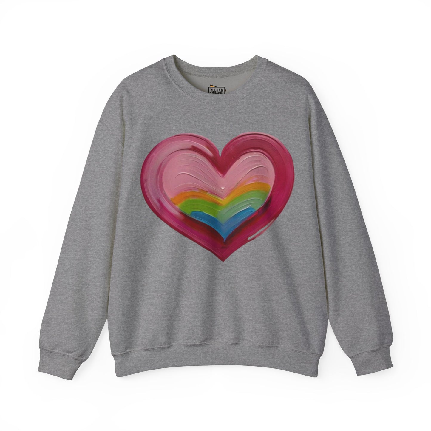 Pink Painted Love Heart - Unisex Crewneck Sweatshirt