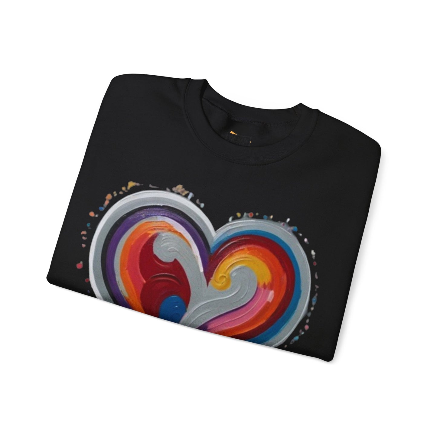 Colourful Grey Love Heart - Unisex Crewneck Sweatshirt