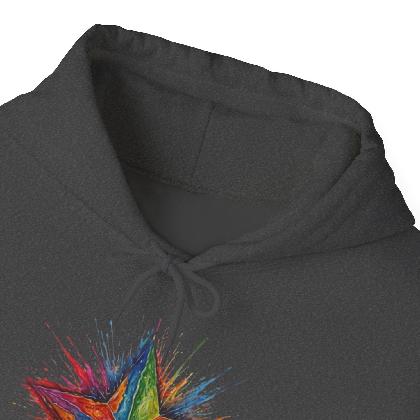 Burning Multicoloured Star - Unisex Hooded Sweatshirt