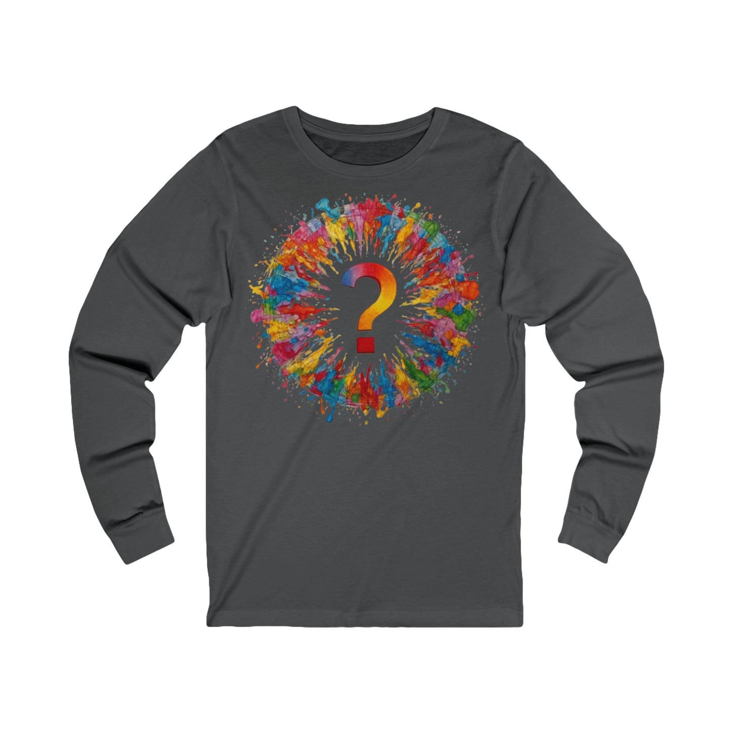 Colourful Messy Question Mark - Unisex Long Sleeve T-Shirt