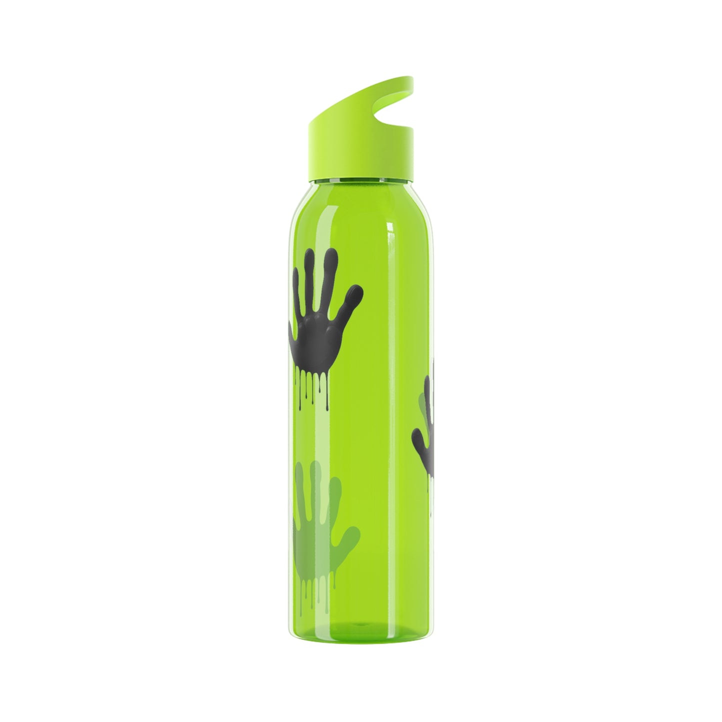 Black Hand Print Art - Sky Water Bottle