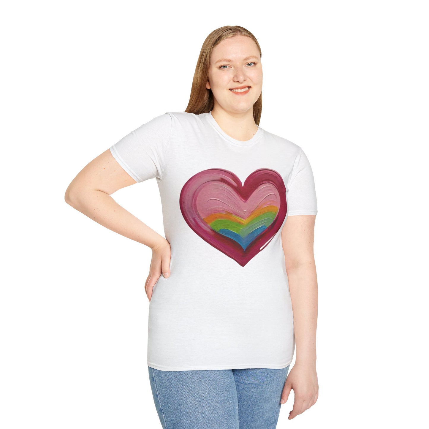 Pink Painted Love Heart - Unisex T-Shirt