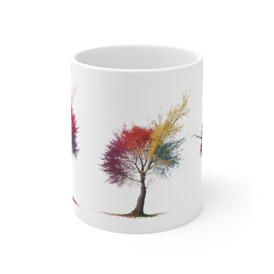 Colourful Dying Trees Mug - Ceramic Coffee Mug 11oz