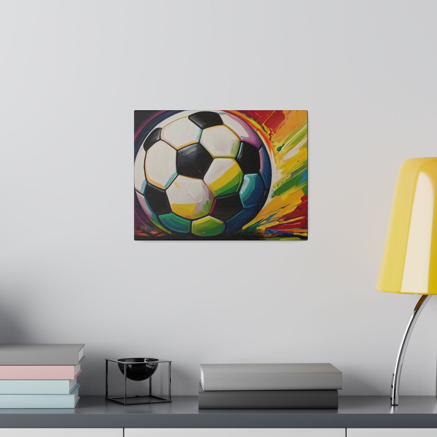 Football Colourful Background - Matte Canvas, Stretched, 0.75"