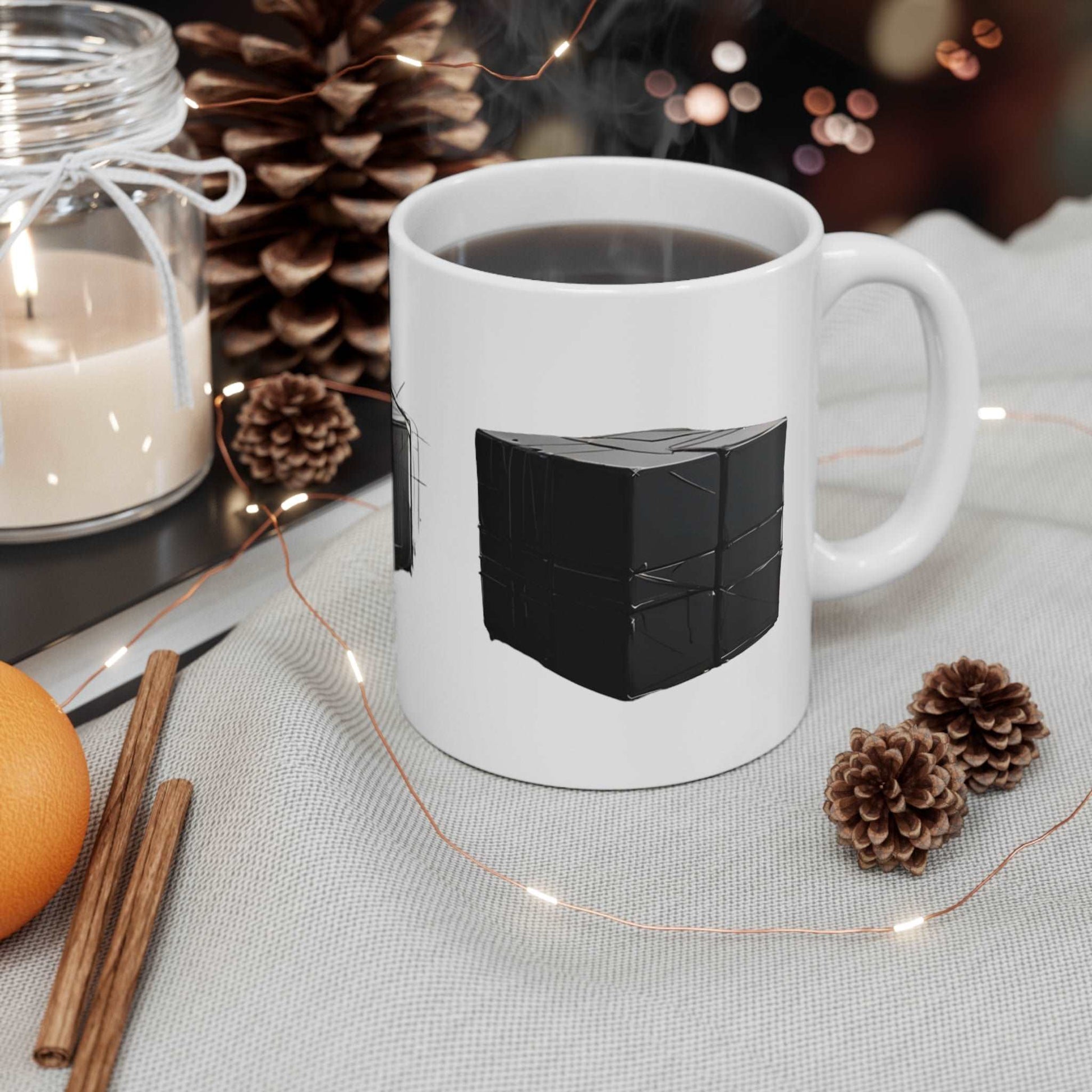 Black Cubes Mug - Ceramic Coffee Mug 11oz