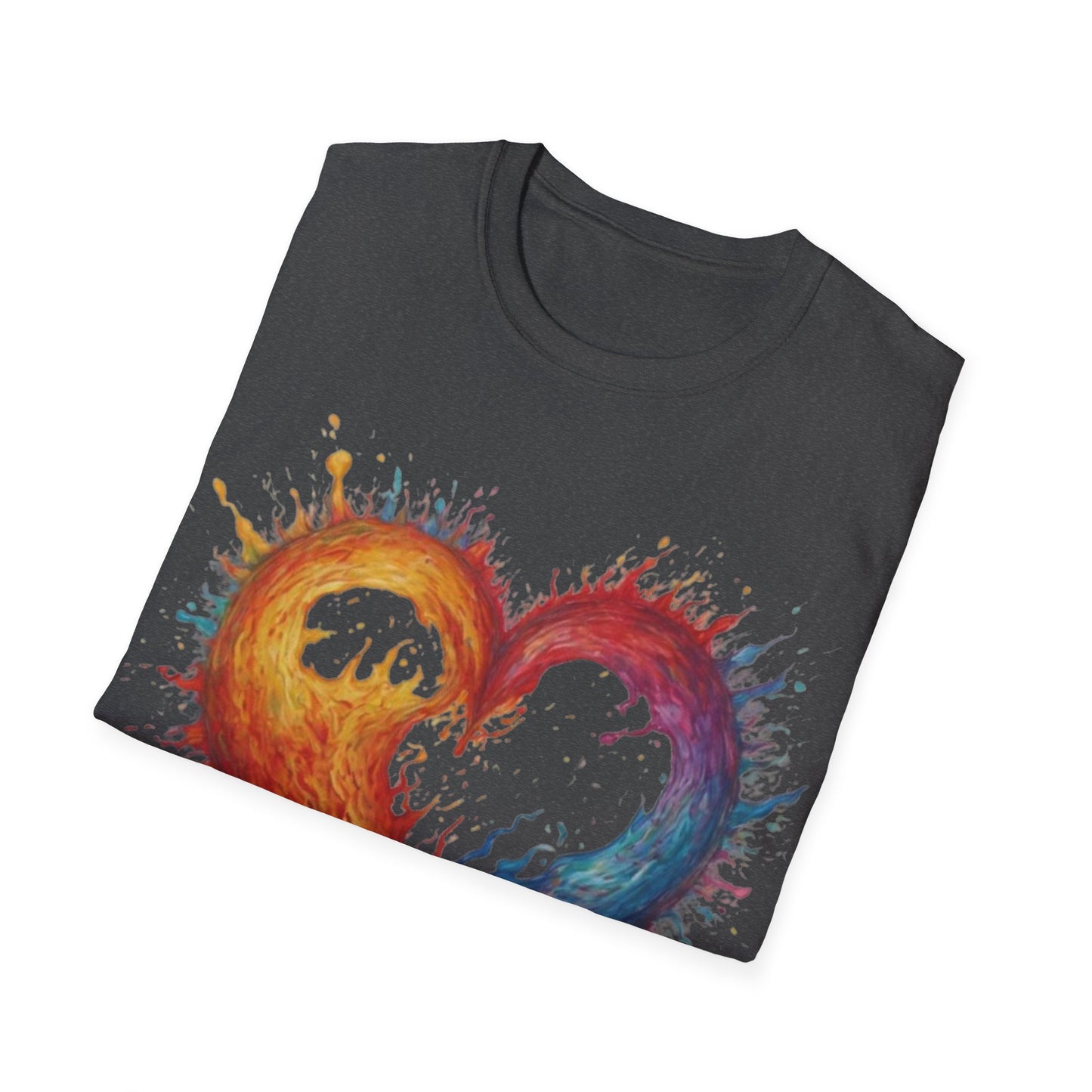 Colourful Burning Love Heart - Unisex T-Shirt