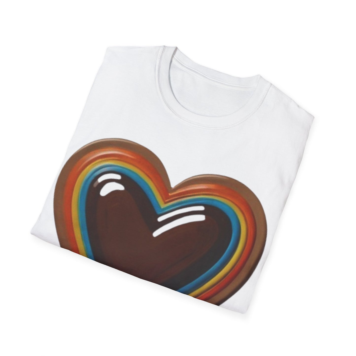 Colourful Brown Love Heart - Unisex T-Shirt