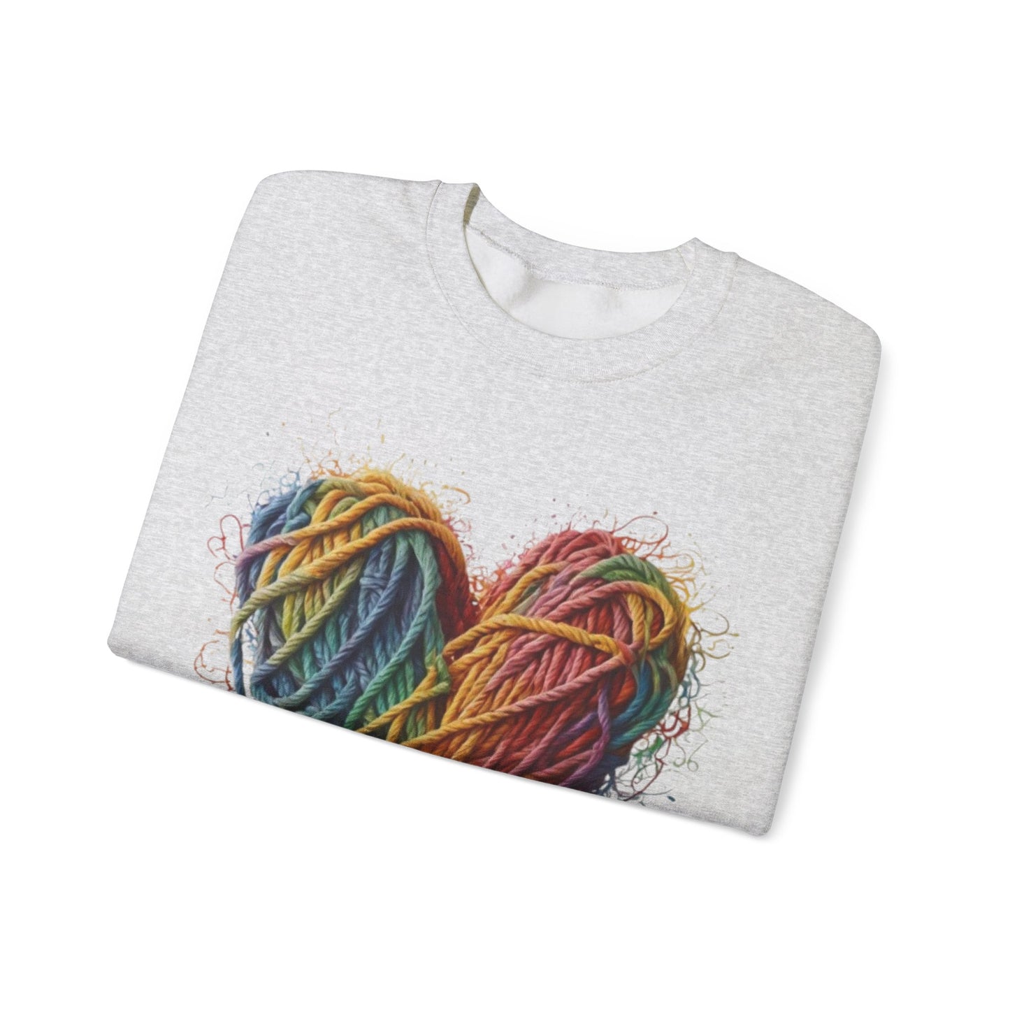 Multicoloured Ropes Love Heart - Unisex Crewneck Sweatshirt