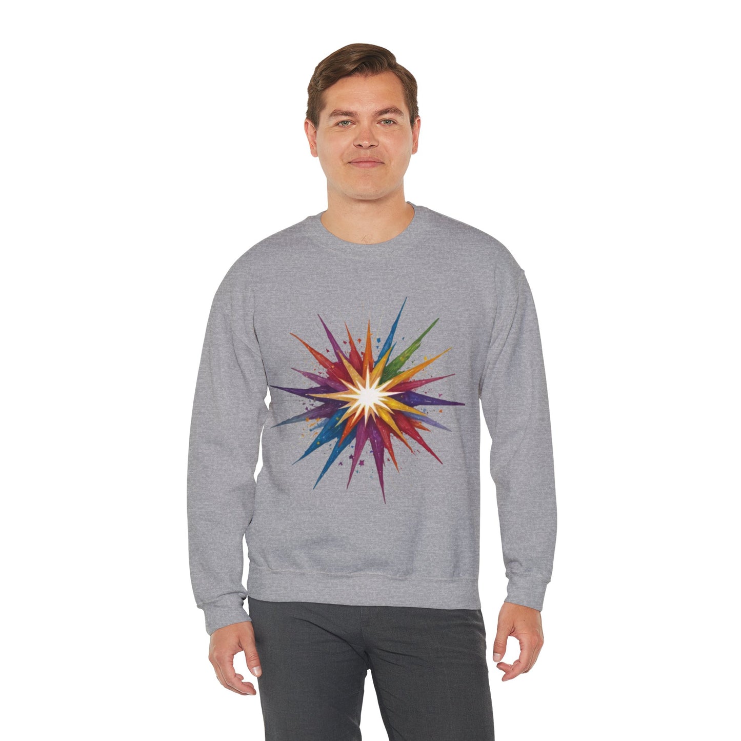 Colourful Exploding Star - Unisex Crewneck Sweatshirt