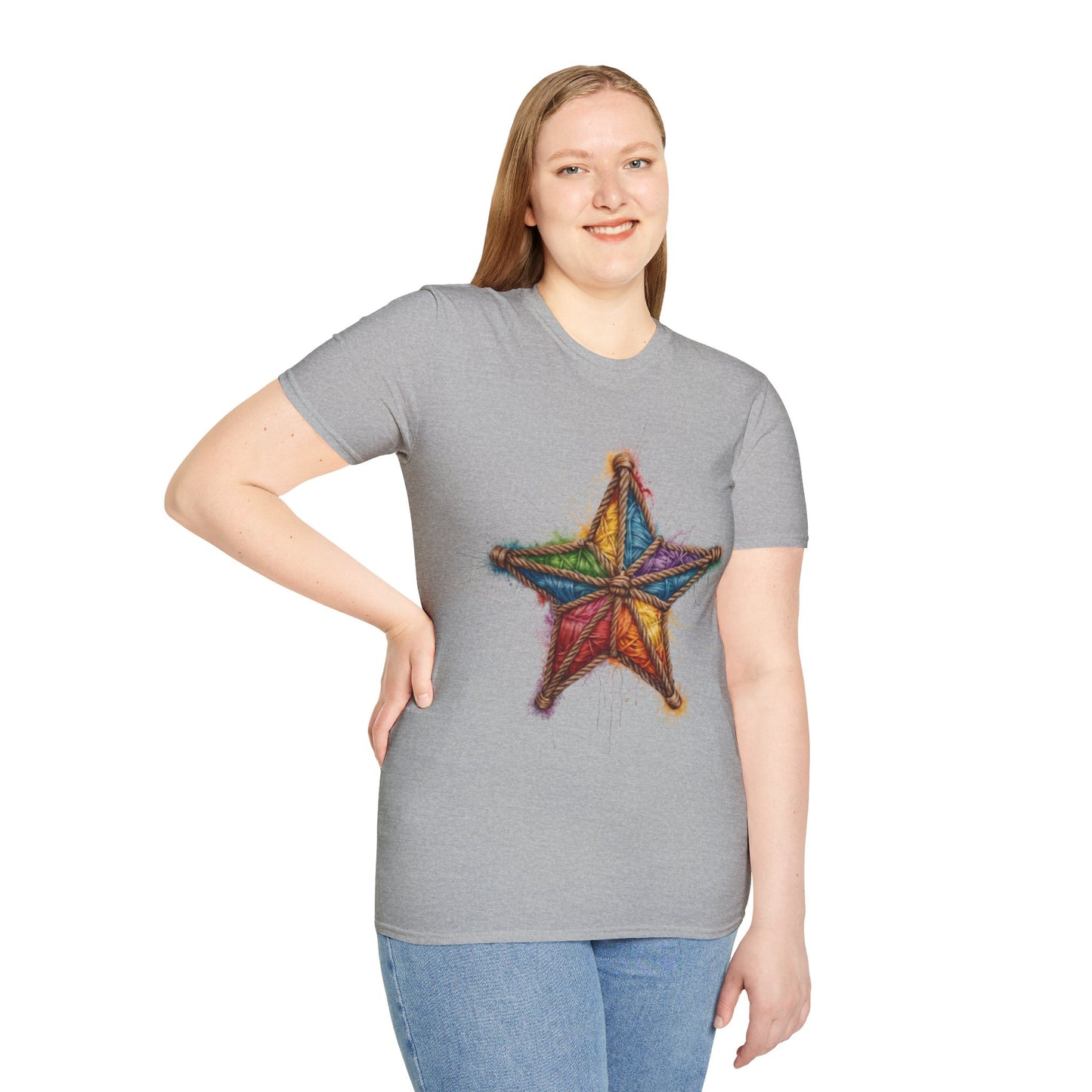 Multicoloured Star Rope Pattern - Unisex T-Shirt