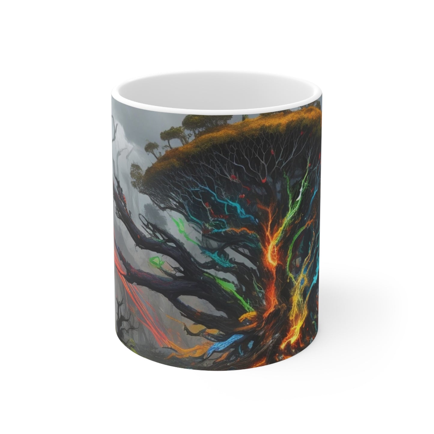 Messy Colourful Trees - Ceramic Coffee Mug 11oz