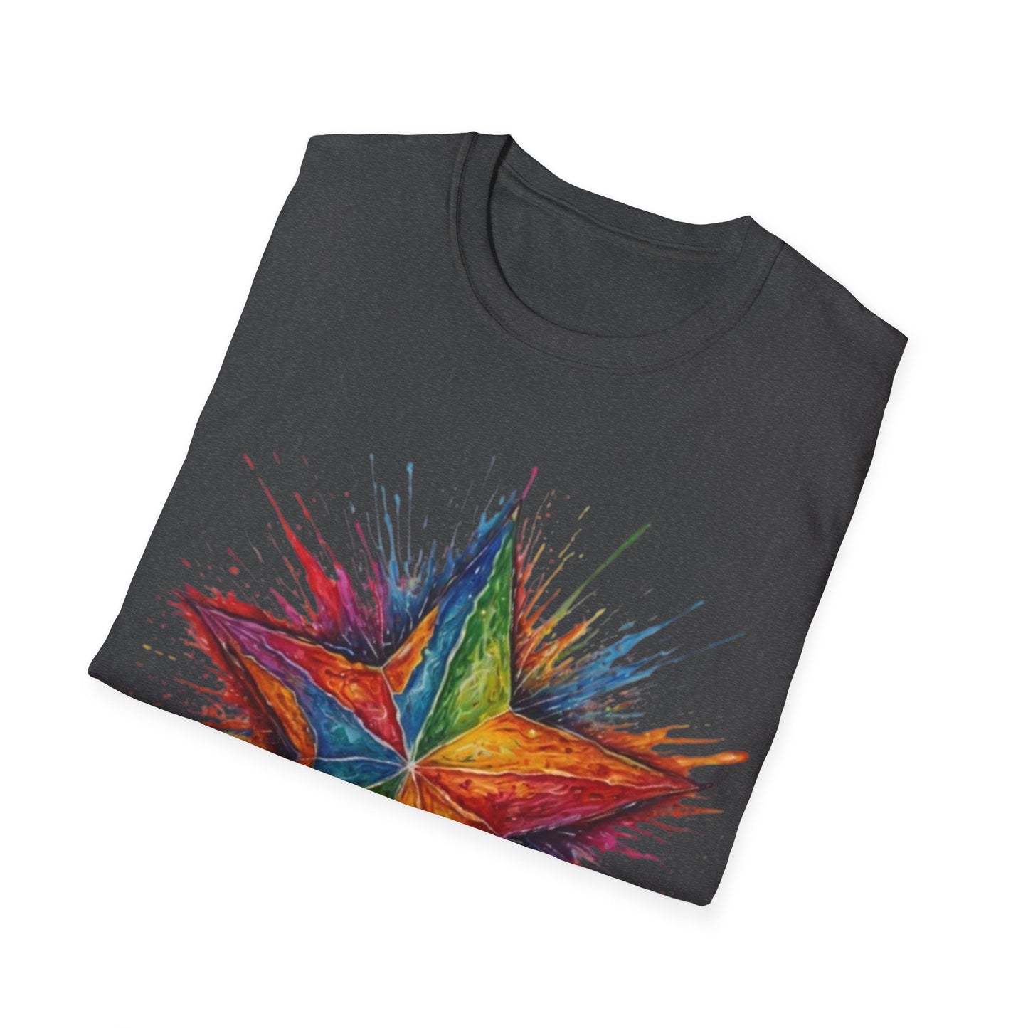 Burning Multicoloured Star - Unisex T-Shirt