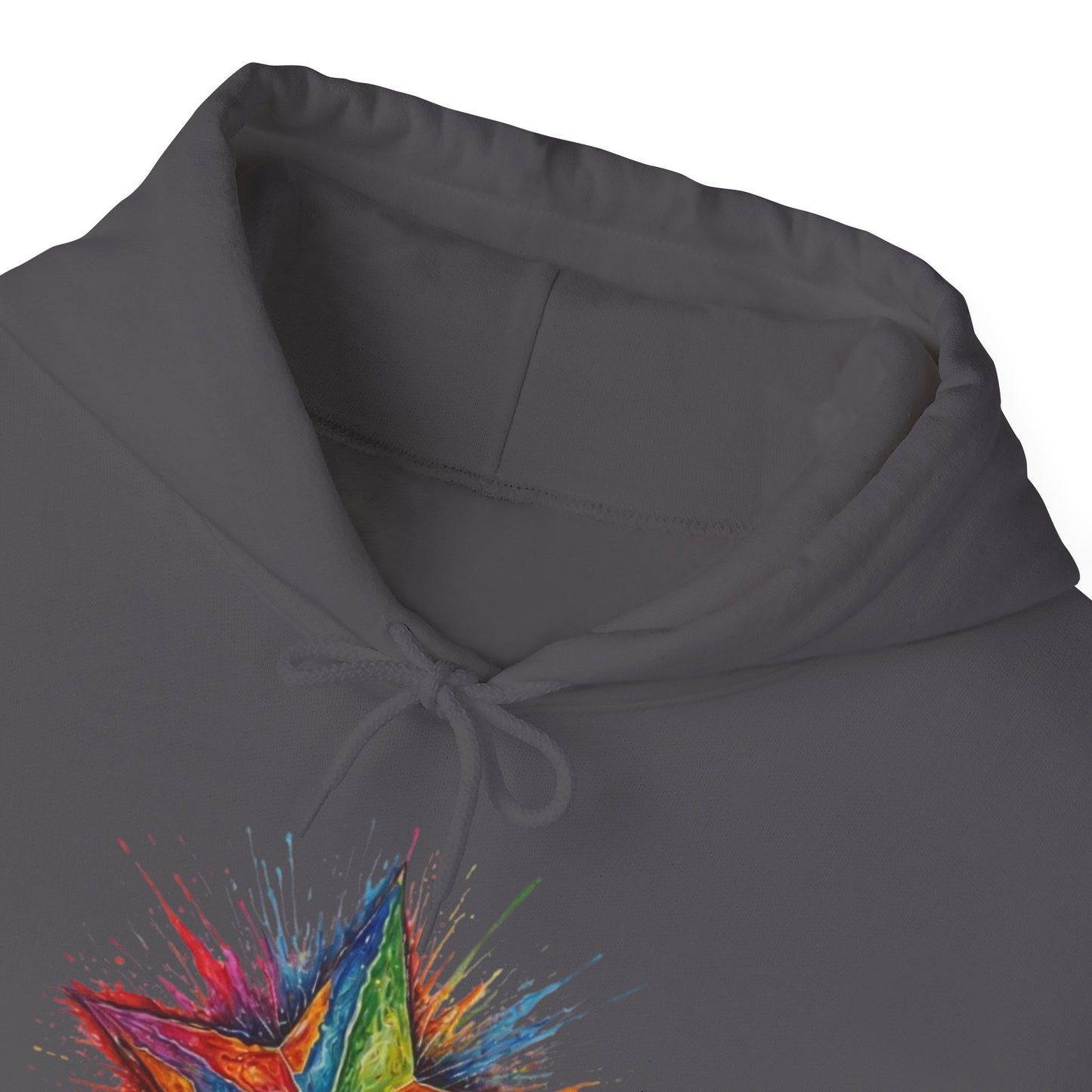 Burning Multicoloured Star - Unisex Hooded Sweatshirt