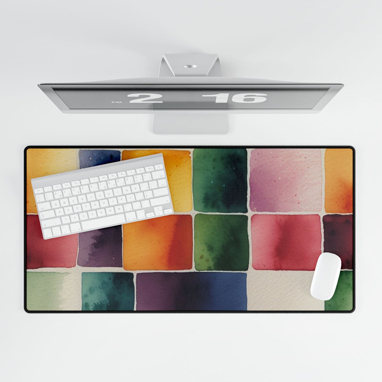 Quadrilateral Watercolour Patterns - Desk Mat