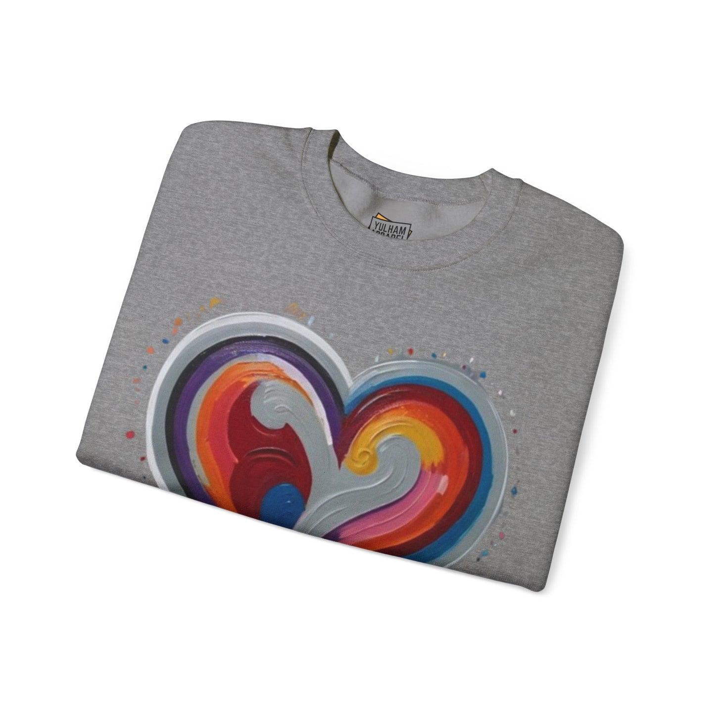 Colourful Grey Love Heart - Unisex Crewneck Sweatshirt