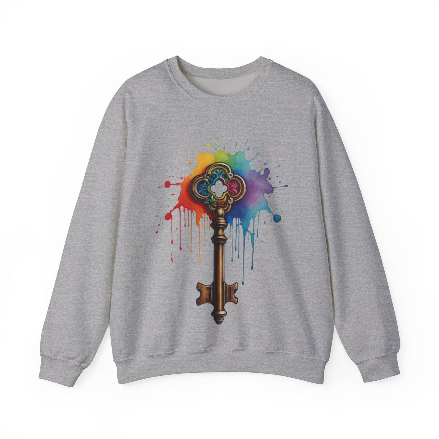 Colourful Messy Skeleton Key - Unisex Crewneck Sweatshirt